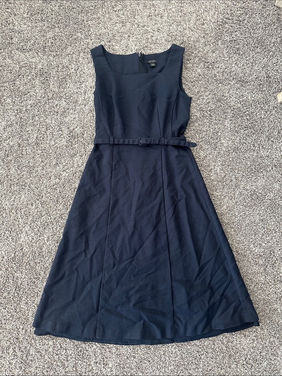 Ann Taylor Dresses & Skirts - Ann Taylor Navy Sleeveless Belted Midi Dress